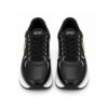 Liu-jo sneakers donna nere con zeppa alta bianca