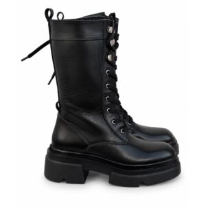 0E1CB3F5E5459A669C78A296AD7F077A_ Emanuelle vee stivali donna neri stringati con suola platfor