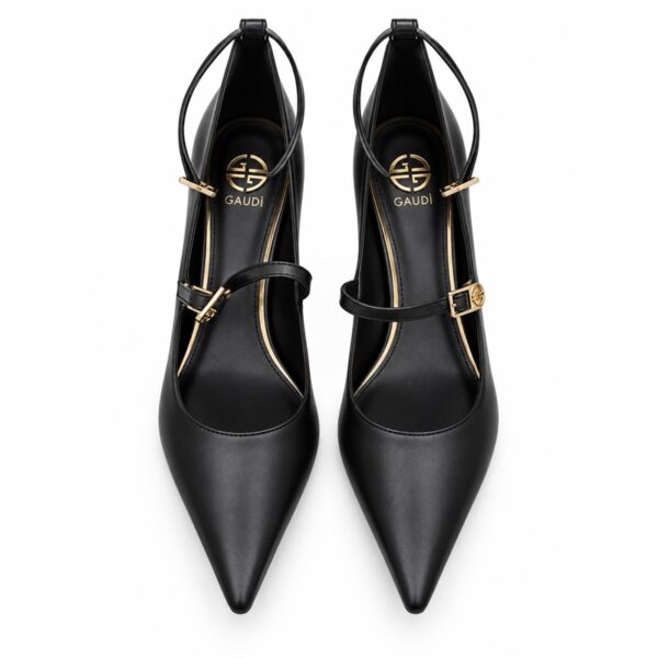 11100909BB6CA3F6F146DE9C6367F7DC_ GaudÌ dÉcolletÉ donna con cinturini nude e nero