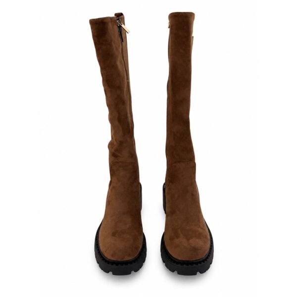 Ynot stivali donna scamosciati marroni con suola platform 