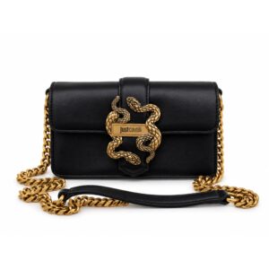 17fed4cd-217b-46c7-b6bd-fdda46879b84 Just Cavalli Borsa Donna Nera con Catena Dorata