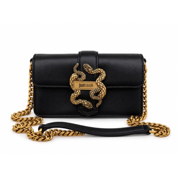 Just Cavalli Borsa Donna Nera con Catena Dorata