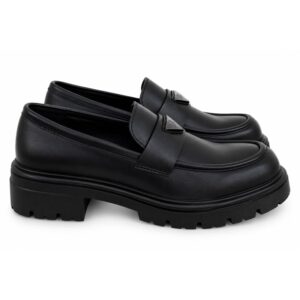 Ynot? mocassini donna neri platform  con suola carrarmat