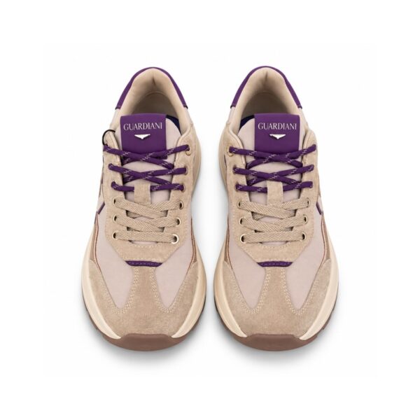 30CC11EF87D99BAB7B5055C34AE1BFDE_ Guardiani sneakers donna con zeppa alta blu navy e beige