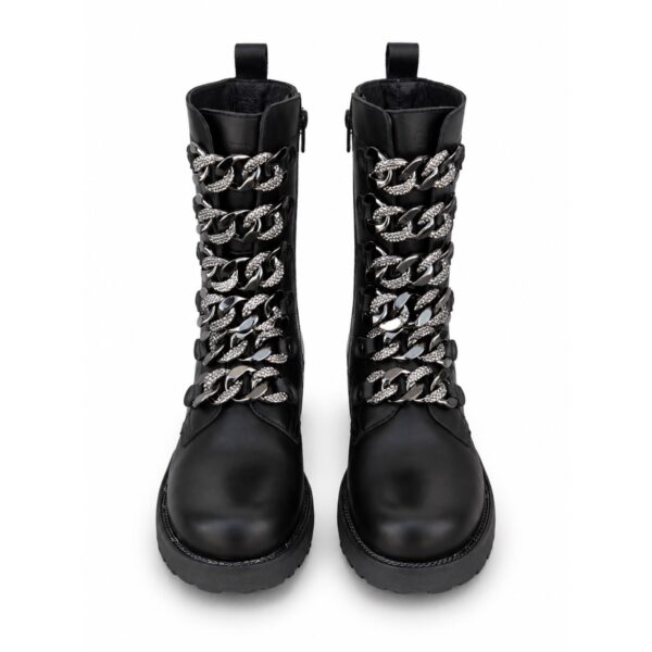 CULT Anfibi Donna Neri con Catene Decorative – Stile Rock
