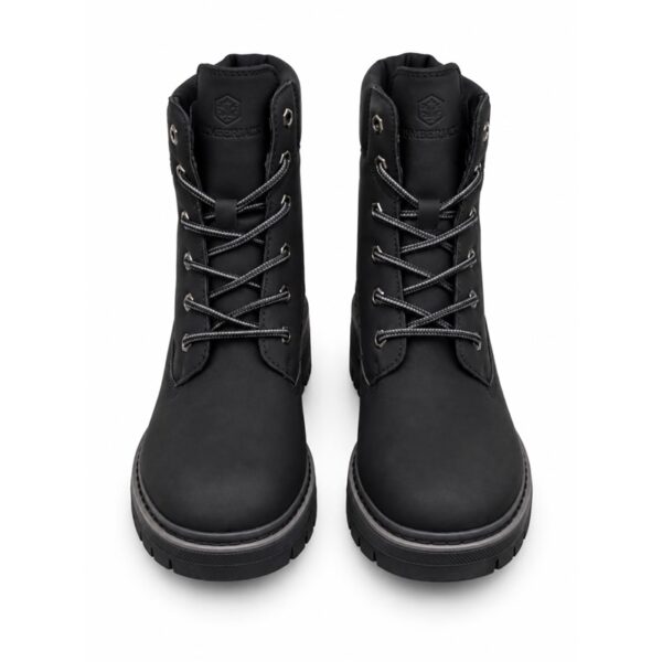 40D66AA167B377FF89B218995E6FE246_ Lumberjack stivaletti donna neri con tacco largo e lacci s