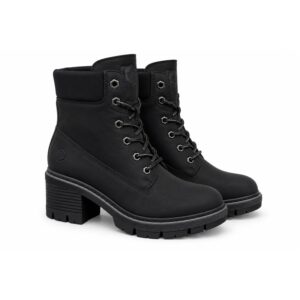 4A52F9C97B602FB8881266100890A279_ Lumberjack stivaletti donna neri con tacco largo e lacci s