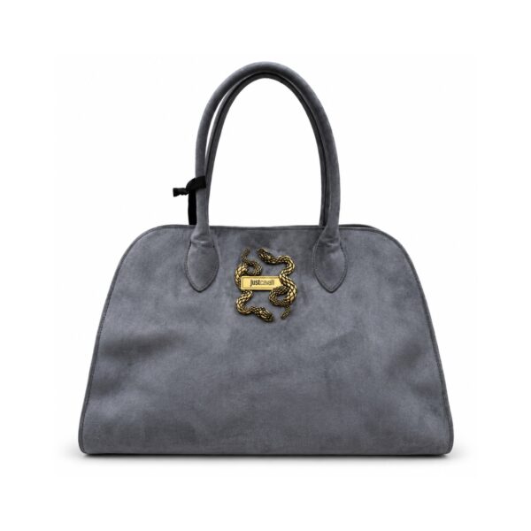 JUST CAVALLI Borsa Donna Grigia Effetto Scamosciato