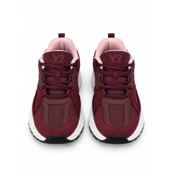 Ynot sneakers donna bordeaux con suola chunky e dettagli ros