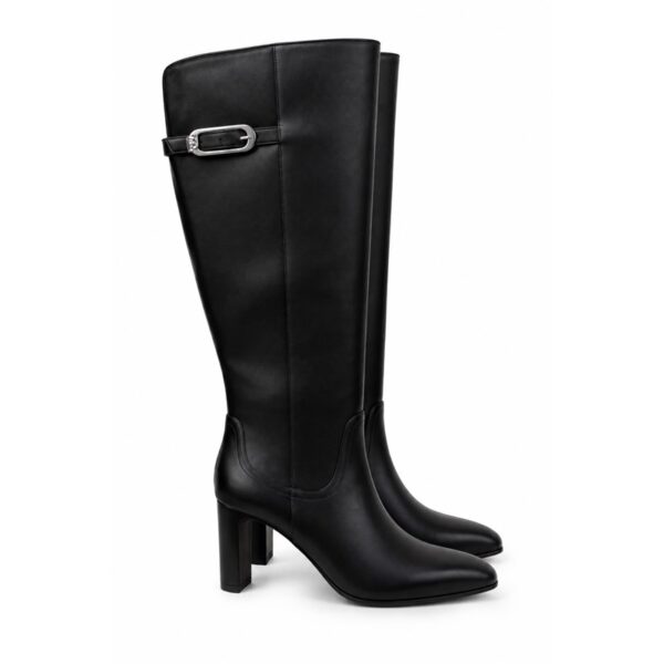 63704DEBE473ABB37D1C24C225FC335B_ Liu-jo stivali donna neri con tacco alto e fibbia argento