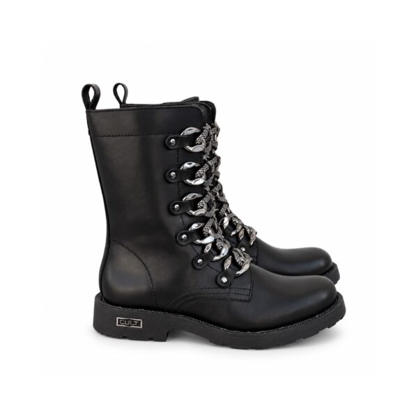 CULT Anfibi Donna Neri con Catene Decorative – Stile Rock