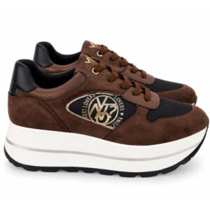 6C3CAA31E2687D538078101CF293D0B8_ Ynot sneakers donna platform bordeaux e marroni altezza su