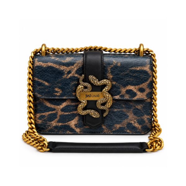 Just Cavalli Borsa Donna Animalier Blu e Marrone