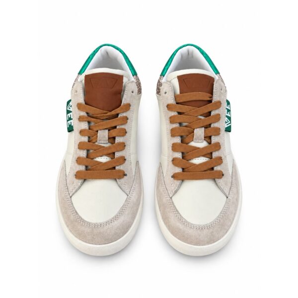 Emanuelle vee sneakers donna beige e bianco con dettagli ver