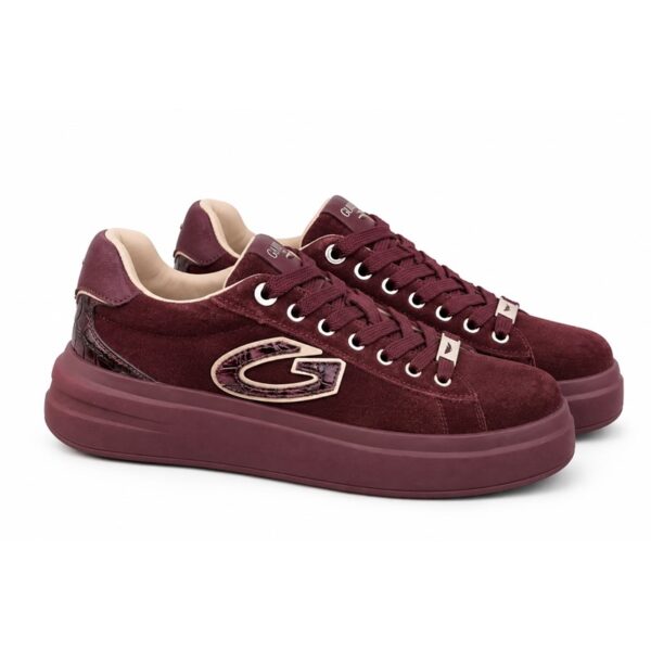 854ED3B3581DE61CBD99CA808B5B08A1_ Guardiani sneakers donna in camoscio con suola alta bordea