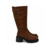 Ynot stivali donna scamosciati marroni con suola platform 