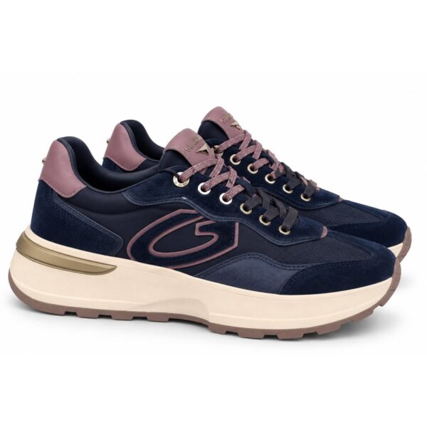 A936EE209CE5A4CB48B95129AC6D00A2_ Guardiani sneakers donna con zeppa alta blu navy e beige