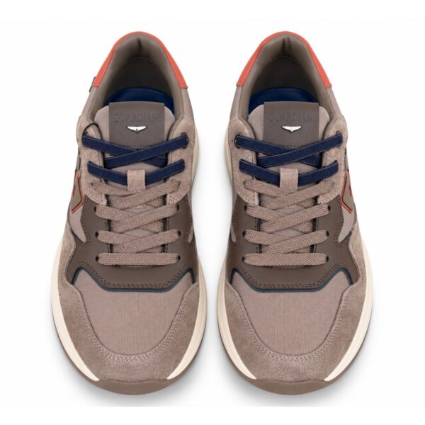 Guardiani sneakers uomo tortora e grigie con dettagli blu na