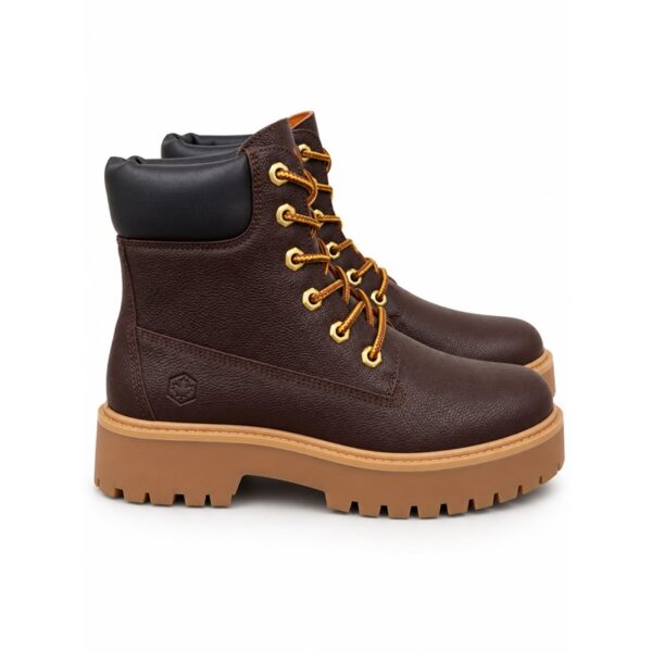 Lumberjack anfibio donna marrone scuro con suola alta color