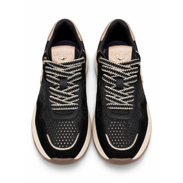 C63D0A1D30B4145CF0AD4107147B72EA_ Guardiani sneakers donna con zeppa alta nero e bianco