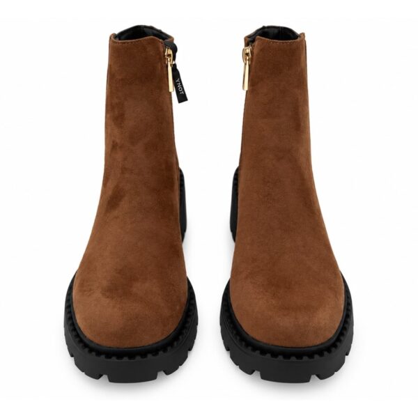 CD388DCC5FB1CA2F170152161D2BC686_ Ynot stivaletti donna in camoscio marrone con plateau e suol