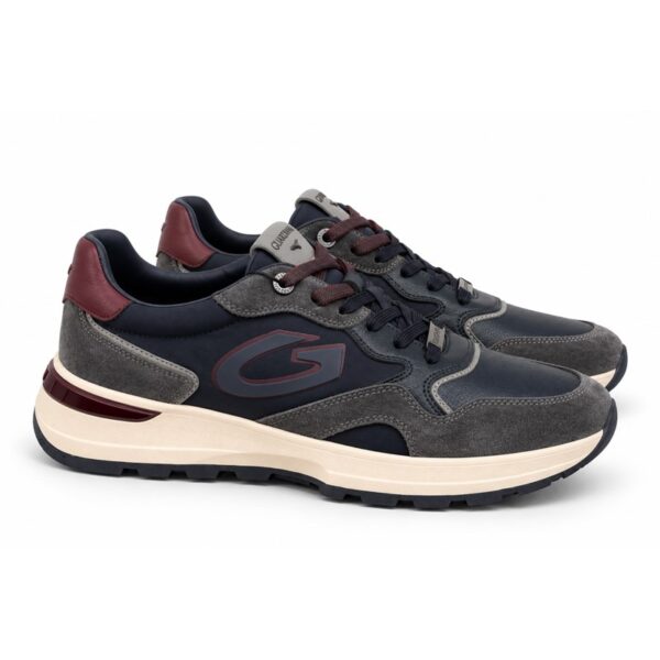 Guardiani sneakers uomo blu navy e grigie con dettagli borde