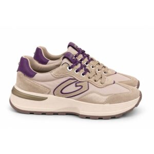 Guardiani sneakers donna con zeppa alta  blu navy e beige