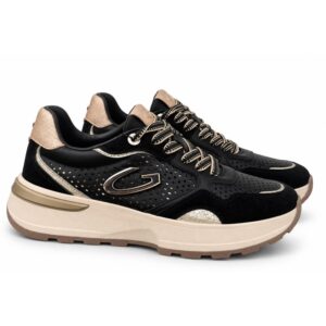 Guardiani sneakers donna con zeppa alta  nero e bianco