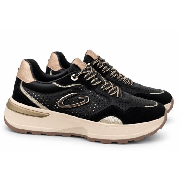 DD361F52C0C0E6D7064CDC854DA72B57_ Guardiani sneakers donna con zeppa alta nero e bianco