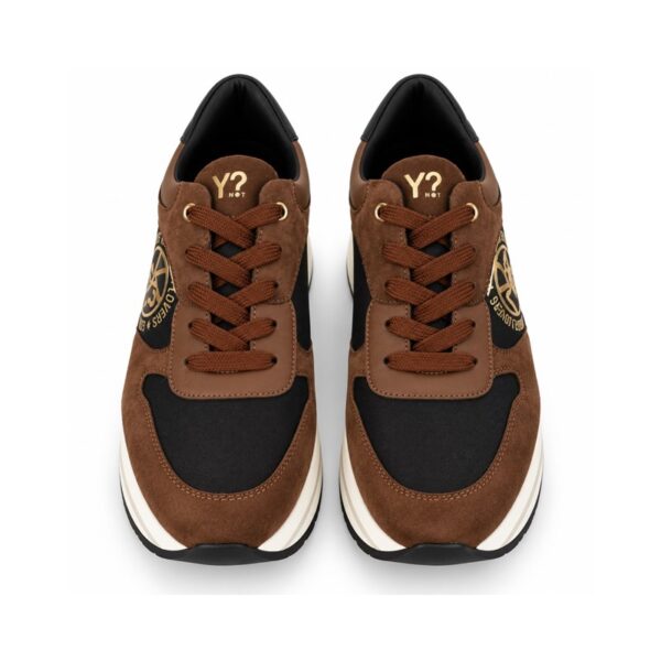 E2EF904CD1CC38530D2ED359B48D40F8_ Ynot sneakers donna platform bordeaux e marroni altezza su