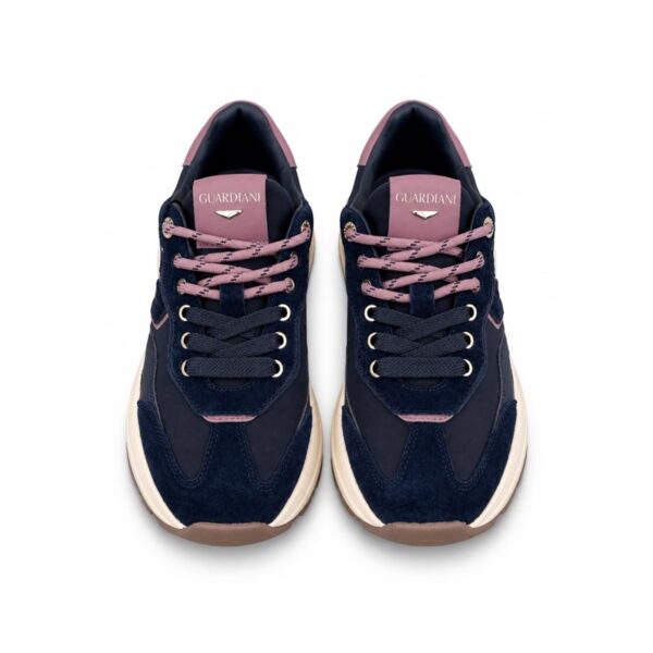 E3BF1F9AED4F39F6A5A07B07D98BAC57_ Guardiani sneakers donna con zeppa alta blu navy e beige