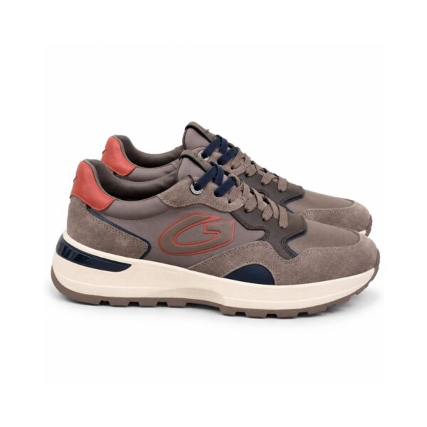 Guardiani sneakers uomo tortora e grigie con dettagli blu na