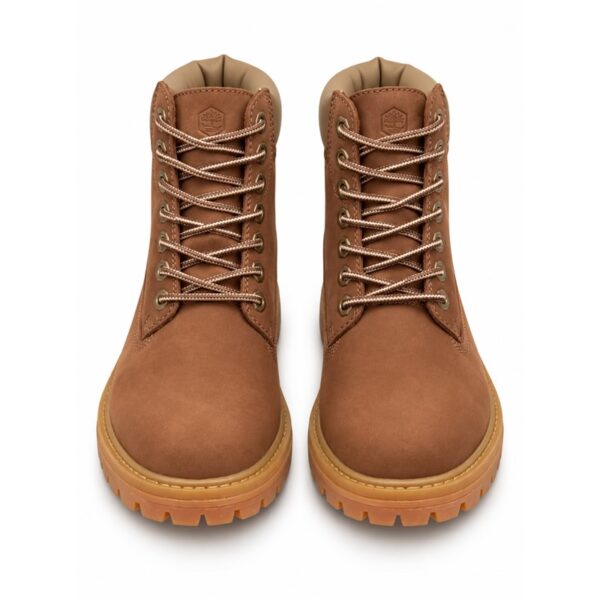 Lumberjack stivaletti donna in nabuk color cuoio con lacci e