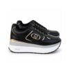 Liu-jo sneakers donna nere con zeppa alta bianca