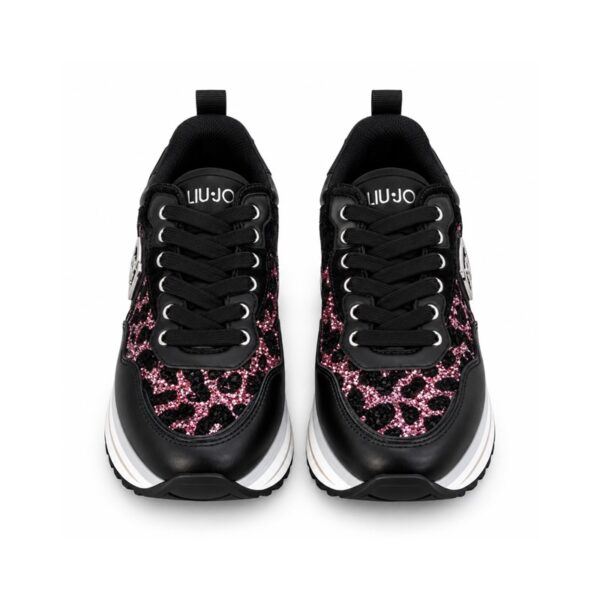 F7AB96734A09F15601B8BEBFA66B6D83_ Liu-jo sneakers donna nere con fantasia leopardata rosa