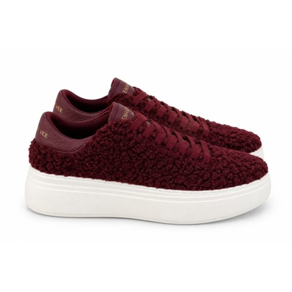 Emanuelle vee sneakers donna bordeaux in tessuto bouclÉ