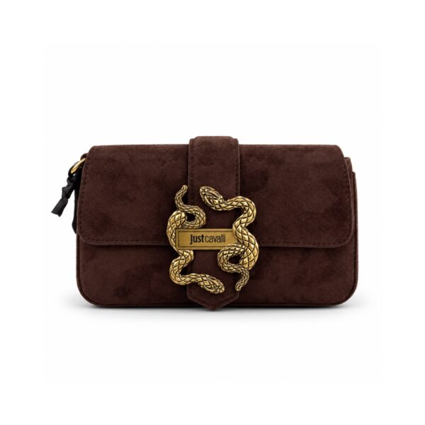 Just Cavalli Borsa Donna Marrone Effetto Scamosciato