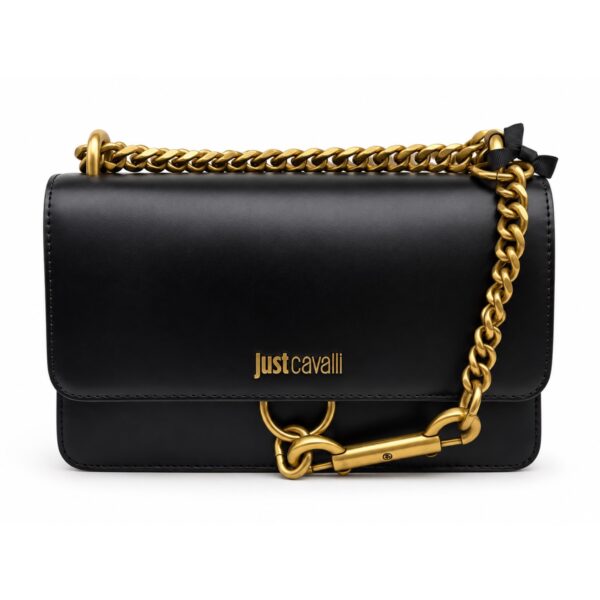 b1547eb7-ebea-400d-9bc2-8a93c8bb0e9e Just Cavalli Borsa Donna Nera a Tracolla con Catena Dorata