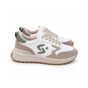 d91ab4ed-9786-402b-80dc-0ad71dcf0894 STAR FEET Sneakers Donna Bianche, Beige e Verde Salvia