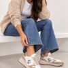 STAR FEET Sneakers Donna Bianche, Beige e Verde Salvia