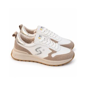 fd56df4c-f453-4477-b6c7-c6c74fc2e822 STAR FEET Sneakers Donna Beige con Dettagli Metallizzati